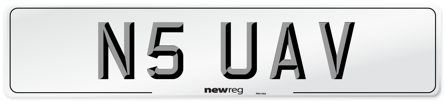 N5 UAV Number Plate from New Reg